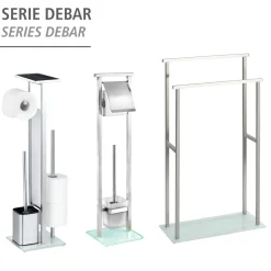 Wenko Stand WC-Garnitur Debar mit Ablage Edelstahl rostfrei