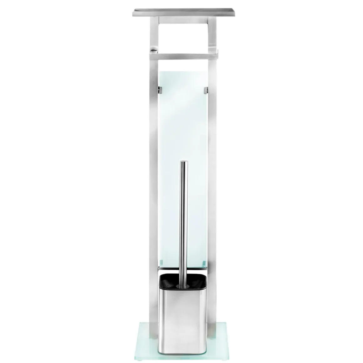 Wenko Stand WC-Garnitur Debar mit Ablage Edelstahl rostfrei