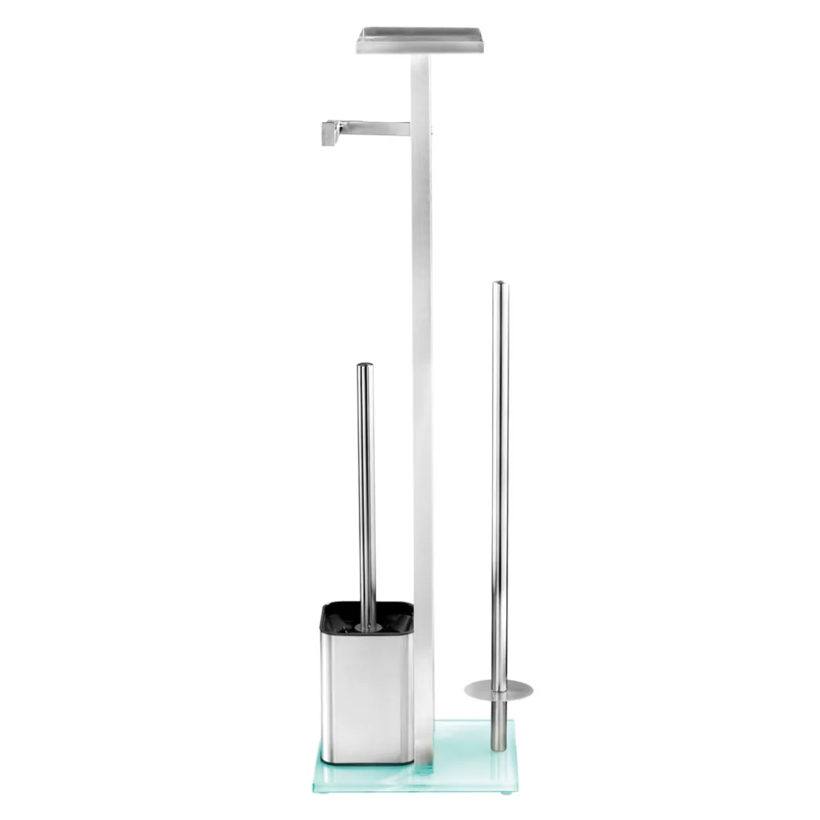 Wenko Stand WC-Garnitur Debar mit Ablage Edelstahl rostfrei