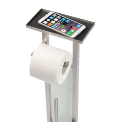 Wenko Stand WC-Garnitur Debar mit Ablage Edelstahl rostfrei