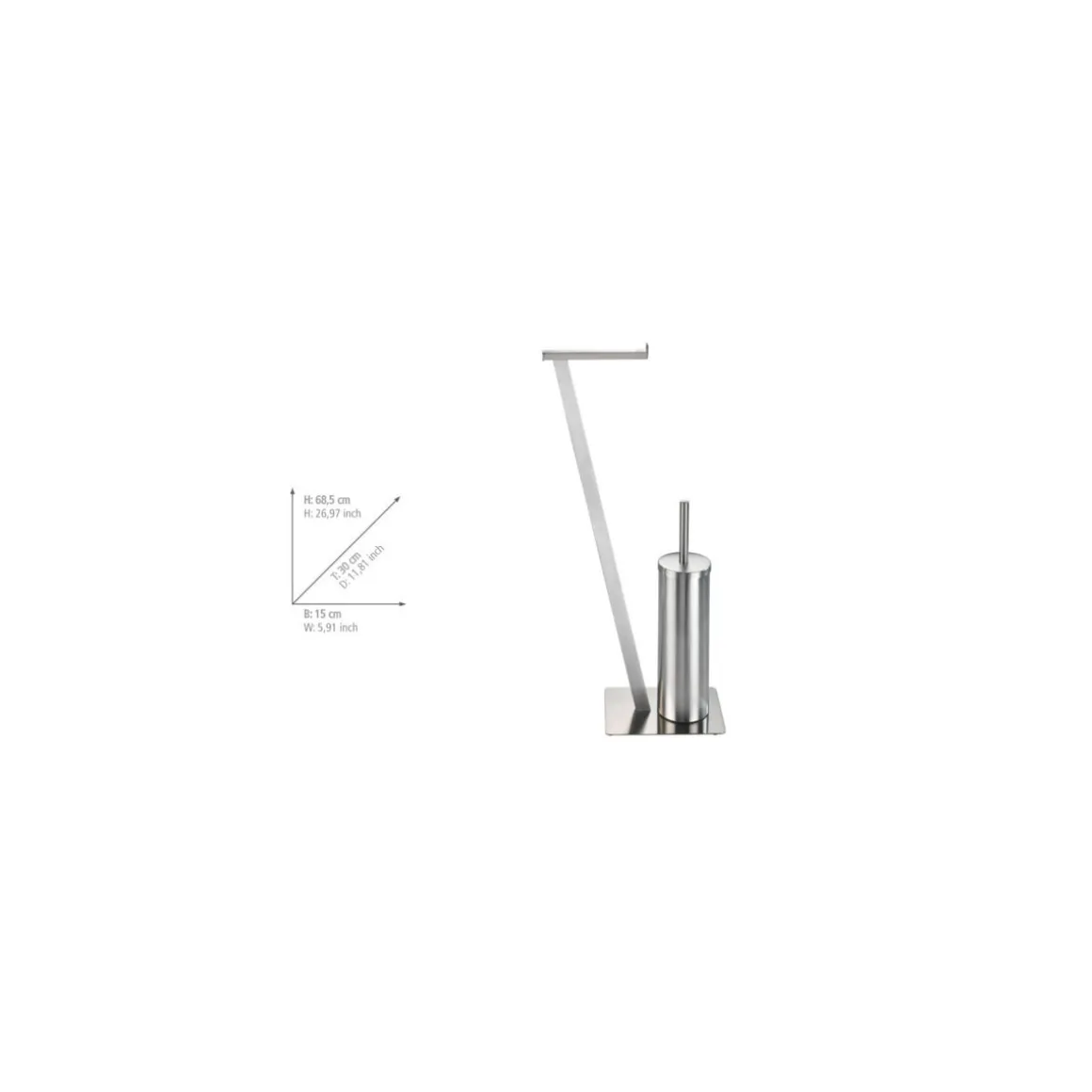 Wenko Stand WC-Garnitur Lirio Edelstahl matt