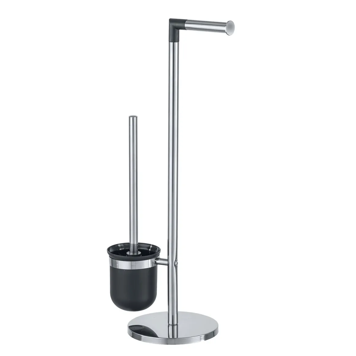 Wenko Stand WC-Garnitur Parus Edelstahl glänzend 2in1 Kombination aus glänzendem Edelstahl