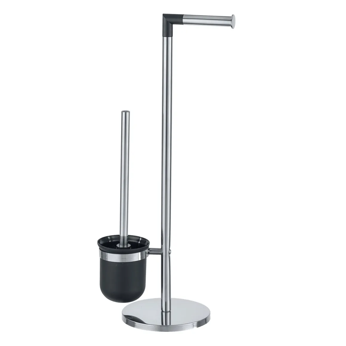 Wenko Stand WC-Garnitur Parus Edelstahl glänzend 2in1 Kombination aus glänzendem Edelstahl