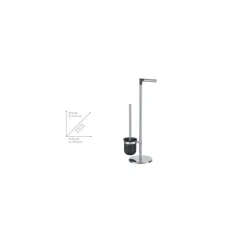 Wenko Stand WC-Garnitur Parus Edelstahl glänzend 2in1 Kombination aus glänzendem Edelstahl