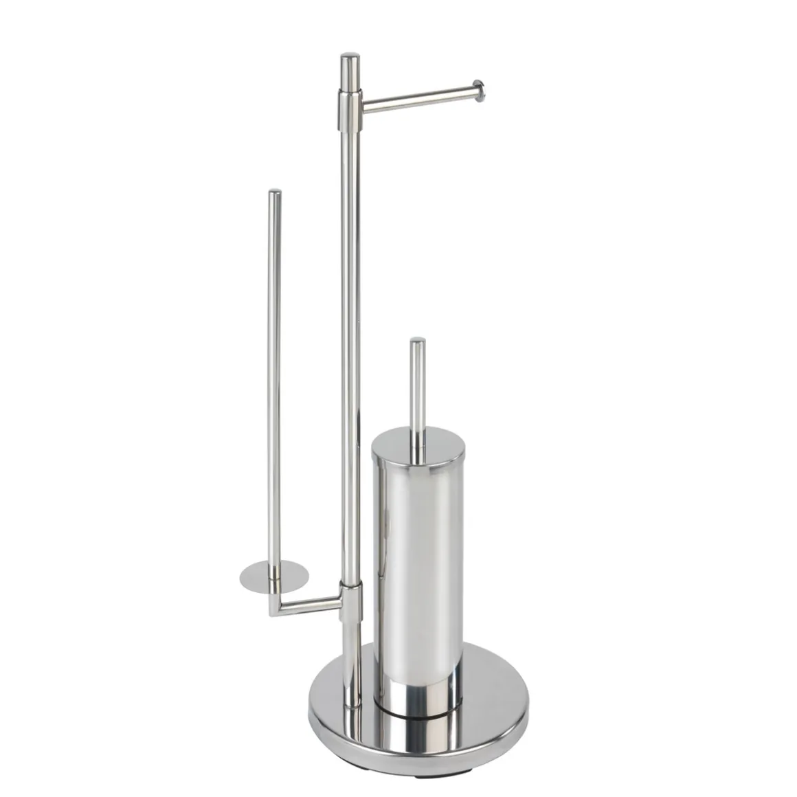 Wenko Stand WC-Garnitur Universalo Neo Edelstahl integrierter Toilettenpapierhalter und WC-Bürstenhalter rostfrei