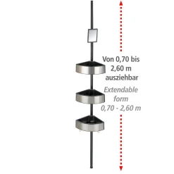 Wenko Teleskop-Duschecke Premium Big Black Edelstahl rostfrei