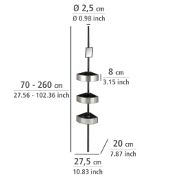 Wenko Teleskop-Duschecke Premium Big Black Edelstahl rostfrei