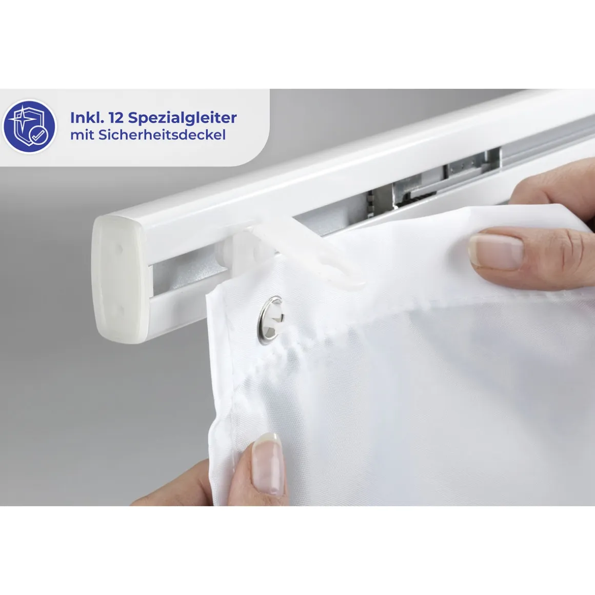 Wenko Teleskop-Duschschiene Era Weiß 75-125 cm Duschvorhang-Schiene