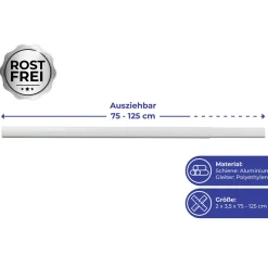 Wenko Teleskop-Duschschiene Era Chrom 75-125 cm Duschvorhangschiene