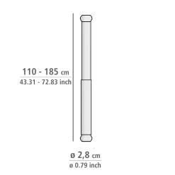 Wenko Teleskop-Duschstange Luz 110 - 185 cm Weiß Ausziehbare Duschvorhangstange aus rostfreiem Aluminium