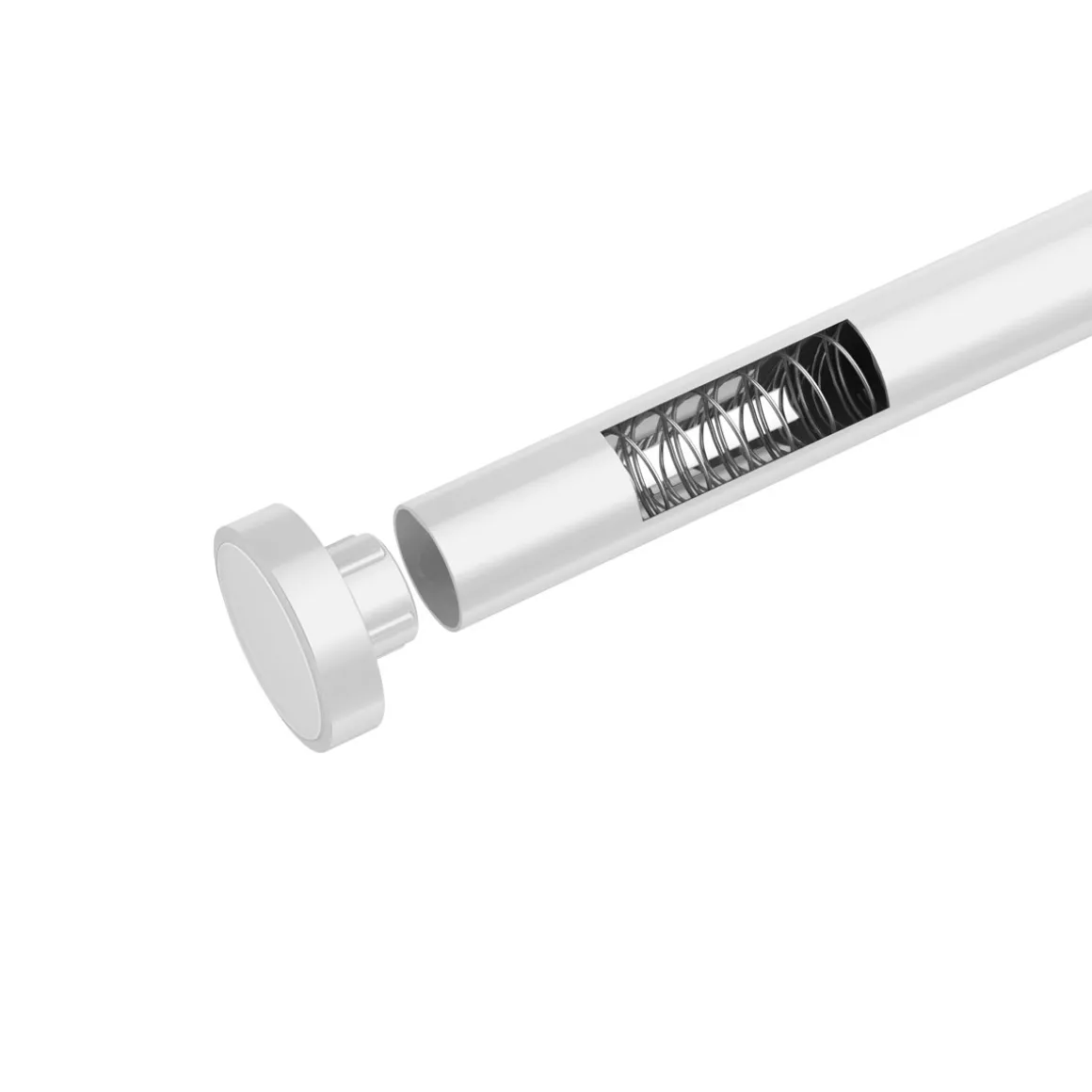 Wenko Teleskop-Duschstange Luz 110 - 185 cm Weiß Ausziehbare Duschvorhangstange aus rostfreiem Aluminium