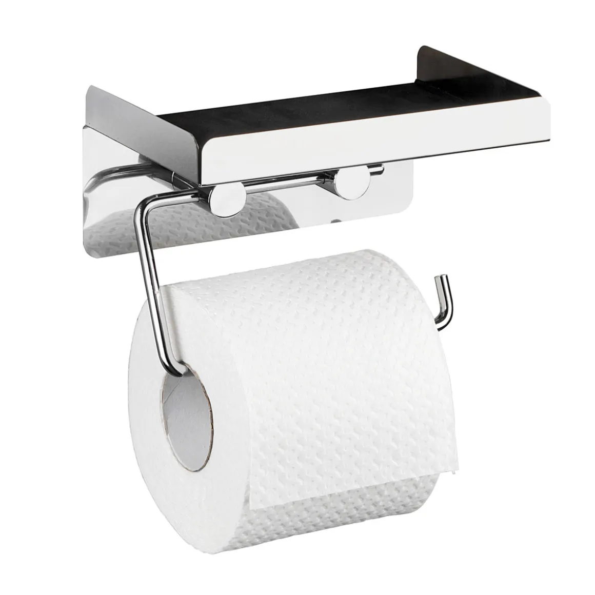 Wenko Toilettenpapierhalter 2 in 1 Edelstahl rostfrei