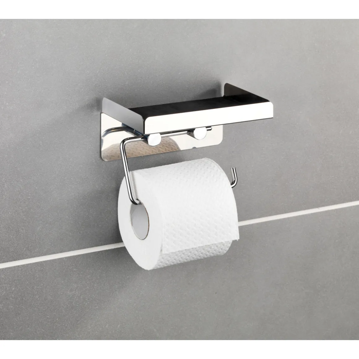 Wenko Toilettenpapierhalter 2 in 1 Edelstahl rostfrei