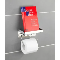 Wenko Toilettenpapierhalter 2 in 1 Edelstahl rostfrei
