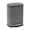 Wenko Treteimer Leno Easy-Close Grau lackierter Stahl Absenkautomatik 5 L