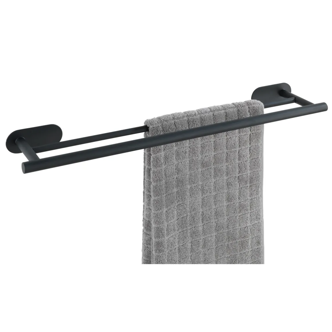 Wenko Turbo-Loc Edelstahl Badetuchstange Duo Orea Black Matt Handtuchstange Befestigen ohne bohren
