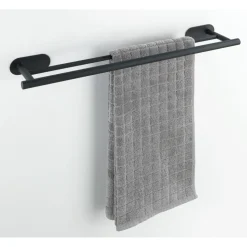 Wenko Turbo-Loc Edelstahl Badetuchstange Duo Orea Black Matt Handtuchstange Befestigen ohne bohren