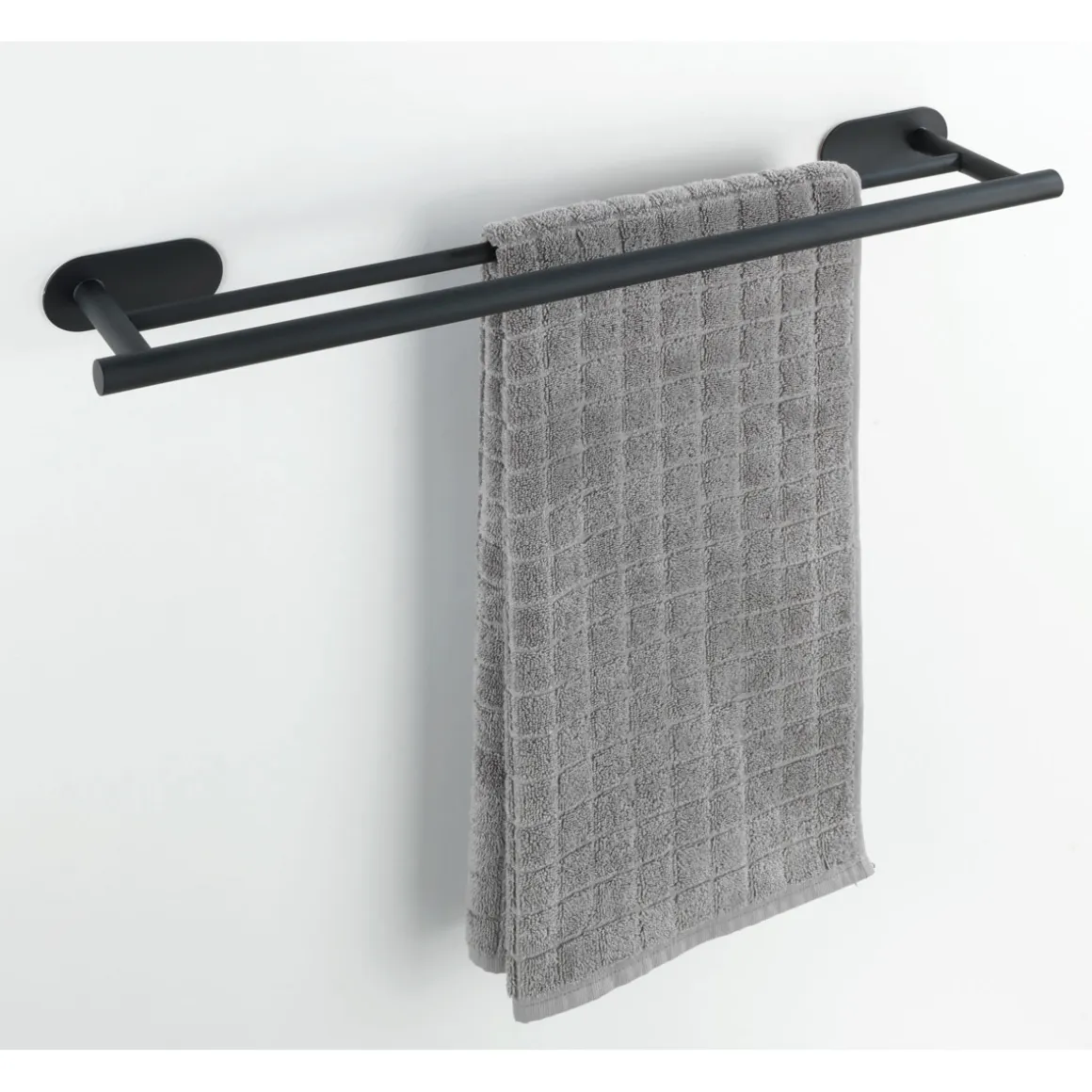 Wenko Turbo-Loc Edelstahl Badetuchstange Duo Orea Black Matt Handtuchstange Befestigen ohne bohren