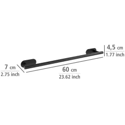 Wenko Turbo-Loc Edelstahl Badetuchstange Uno Orea Black Matt Handtuchstange Befestigen ohne bohren