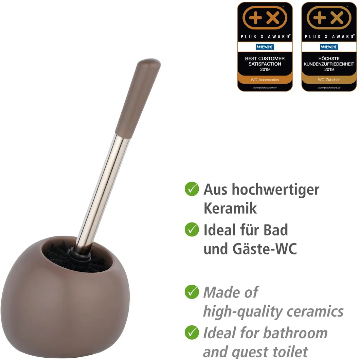 Wenko WC-Garnitur Polaris Taupe matt aus hochwertiger Keramik