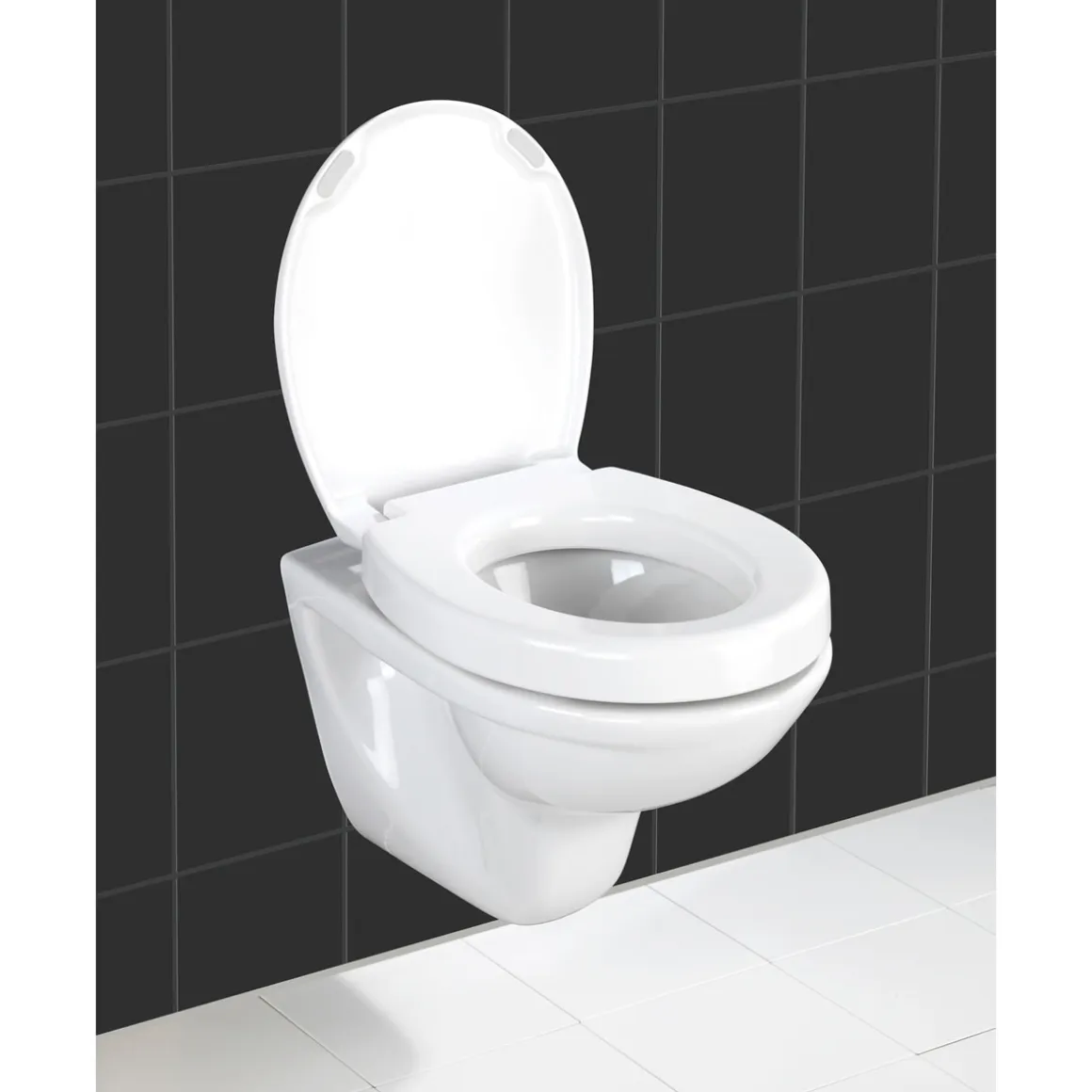 Wenko WC-Sitz Secura Comfort aus antibakteriellem Duroplast mit Sitzflächenerhöhung