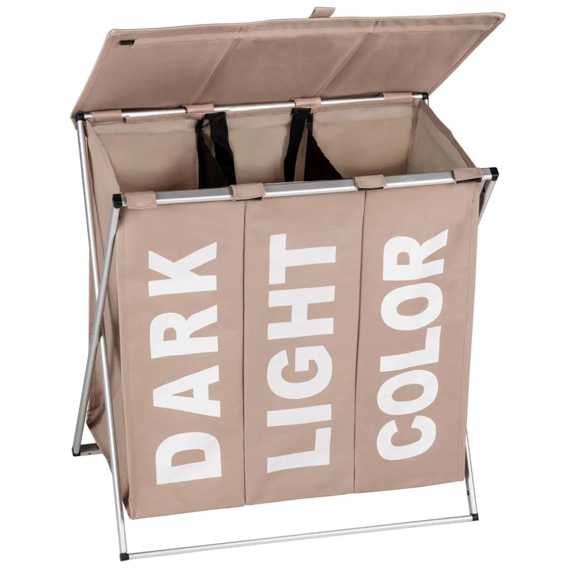 Wenko Wäschesammler Trio Top Taupe Wäschekorb 118 l