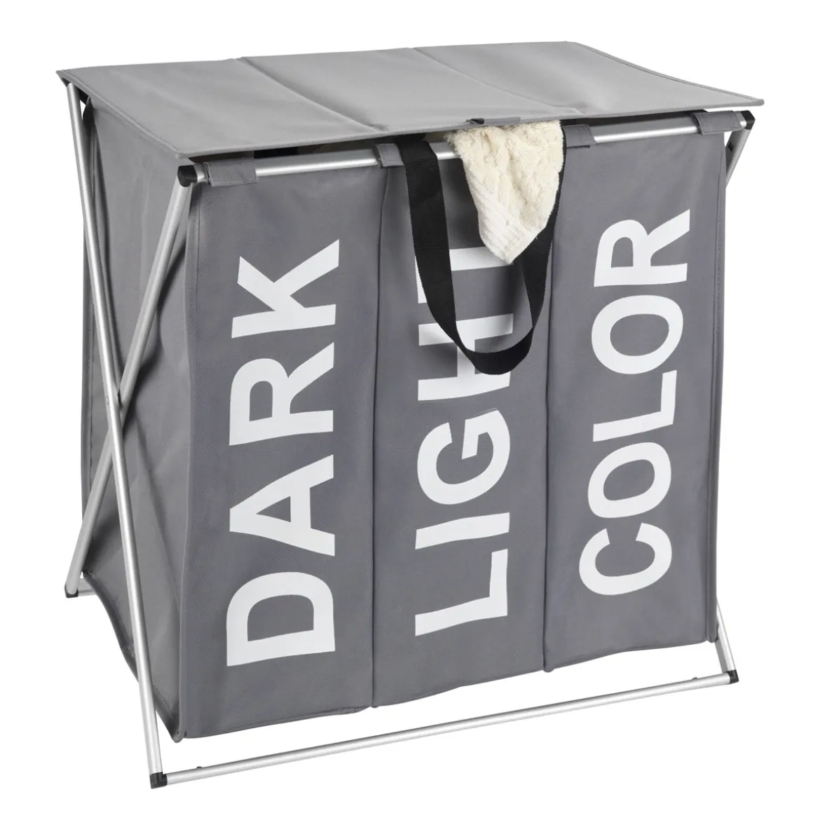 Wenko Wäschesammler Trio Top Grau Wäschekorb 118 l