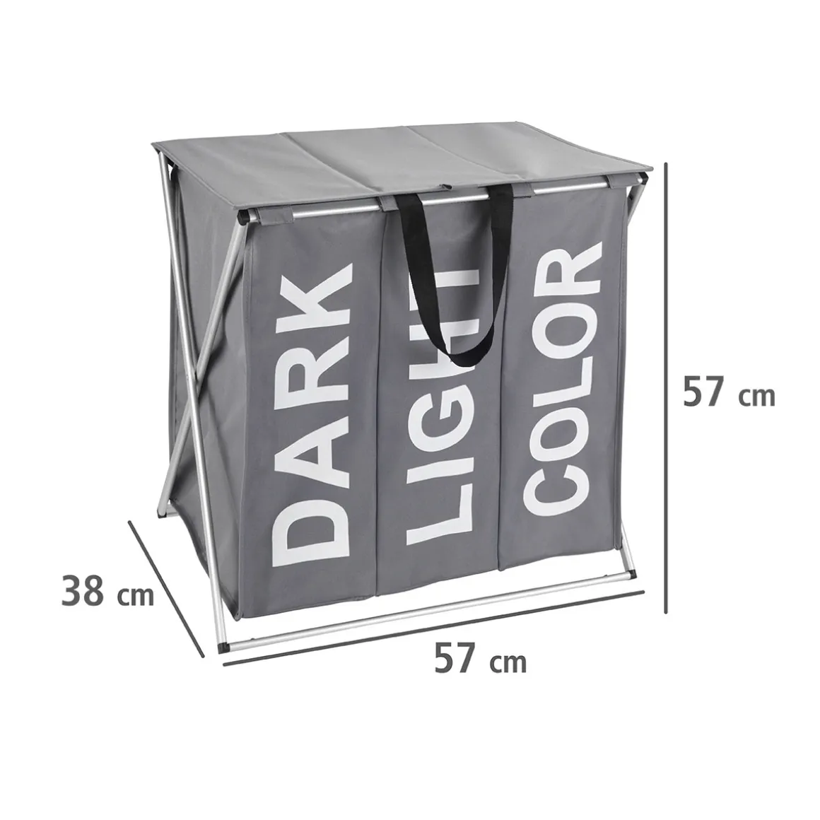 Wenko Wäschesammler Trio Top Grau Wäschekorb 118 l