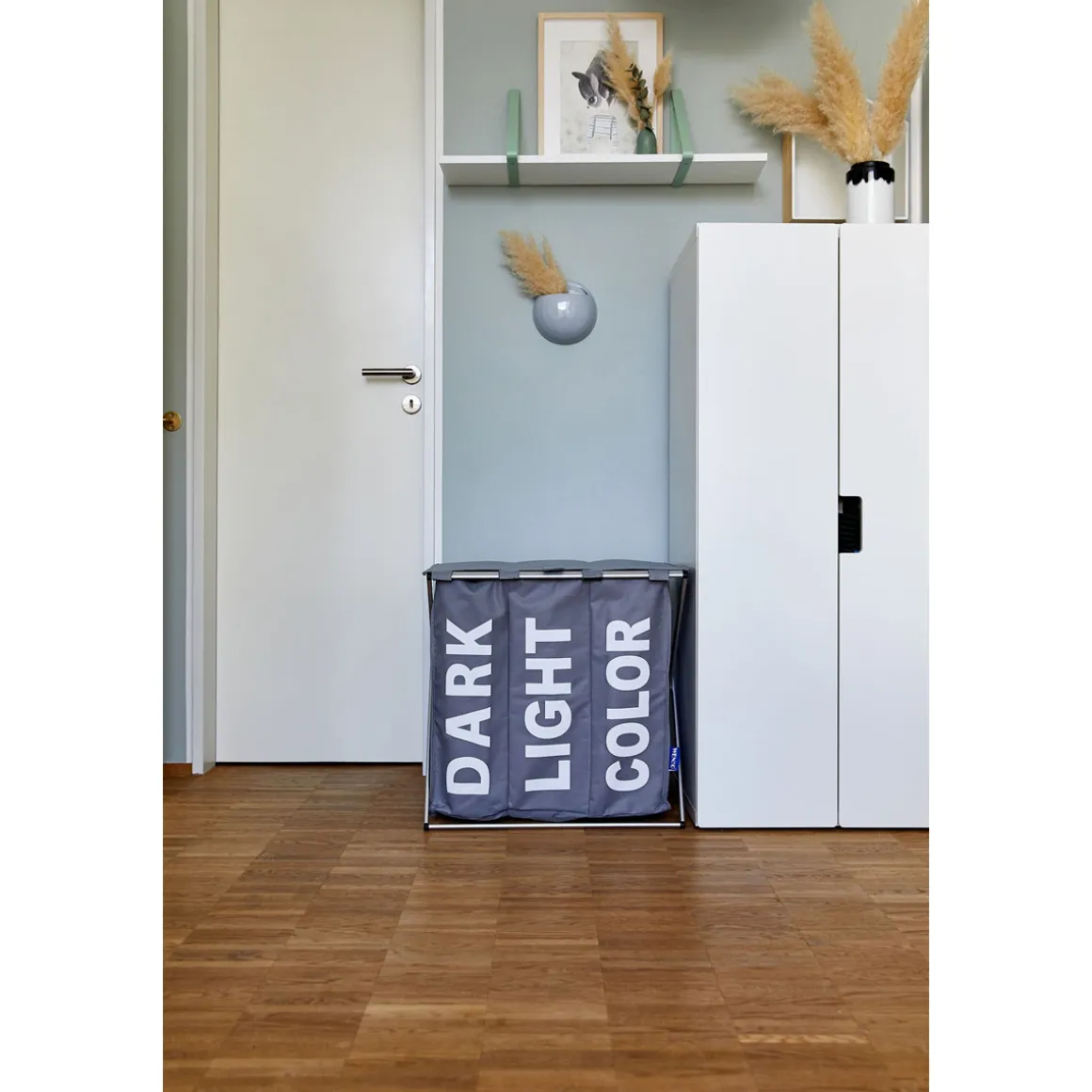 Wenko Wäschesammler Trio Top Grau Wäschekorb 118 l