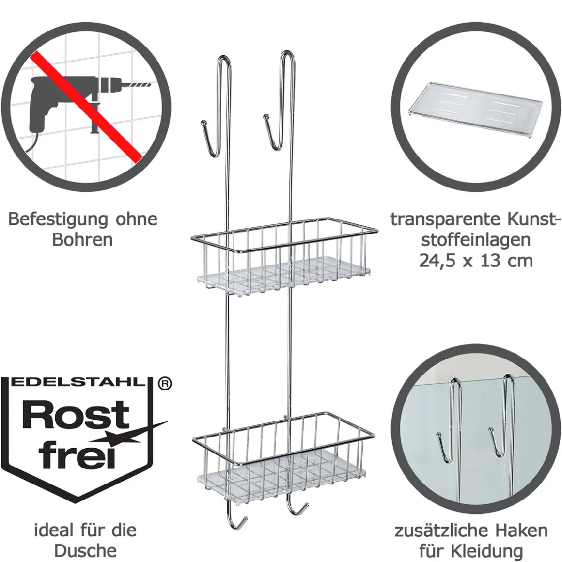 Wenko Duschcaddy Aldo 2 Etagen