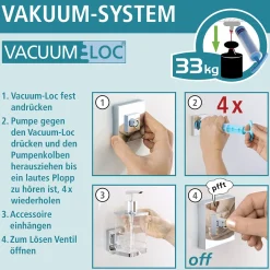 Wenko Haartrocknerhalter Quadro Befestigen ohne bohren Vacuum-Loc