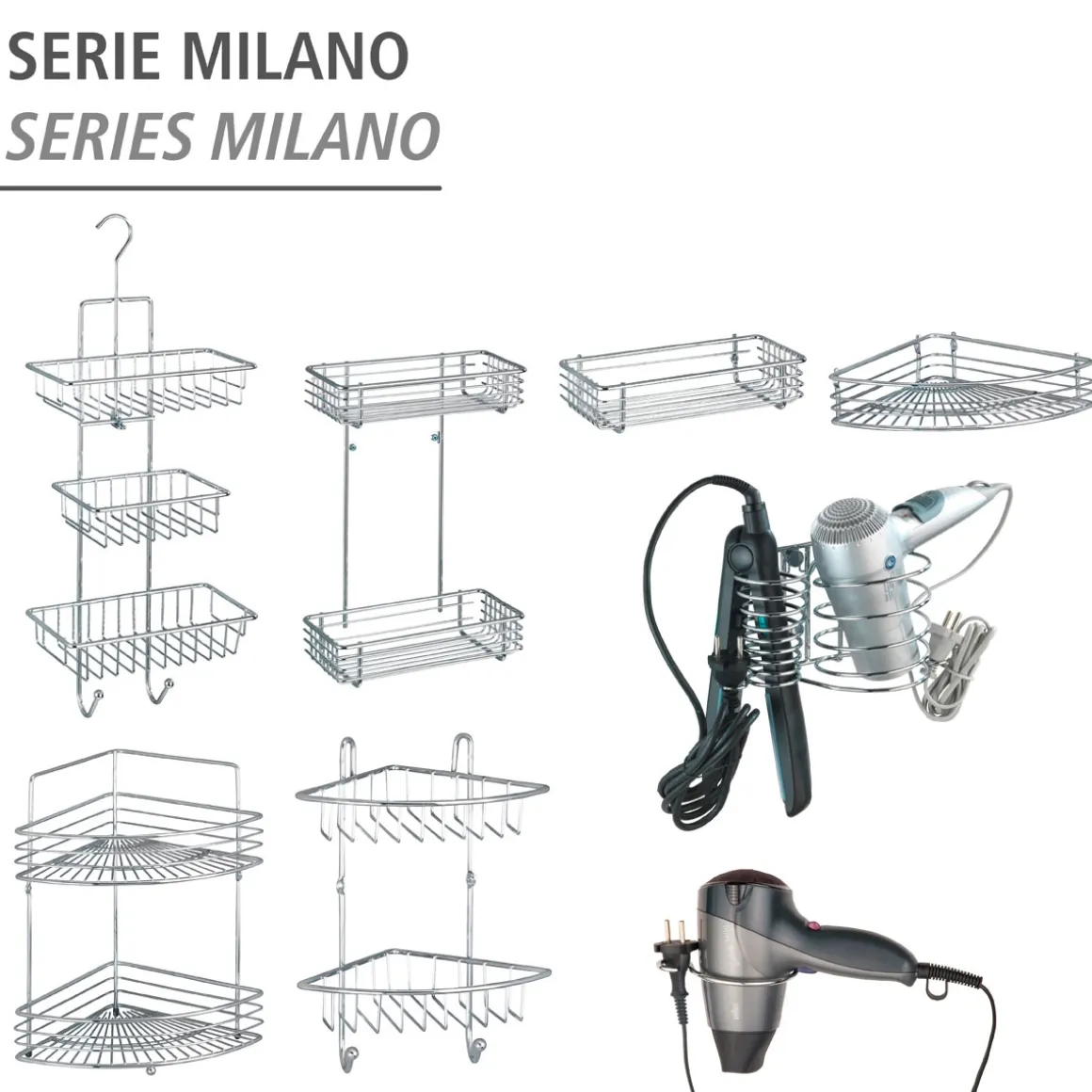 Wenko Haartrocknerhalter Milano Chrom