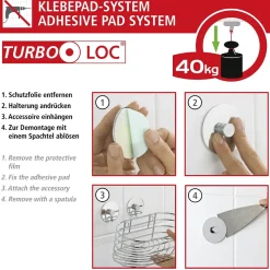 Wenko Haartrocknerhalter Befestigen ohne bohren Turbo-Loc
