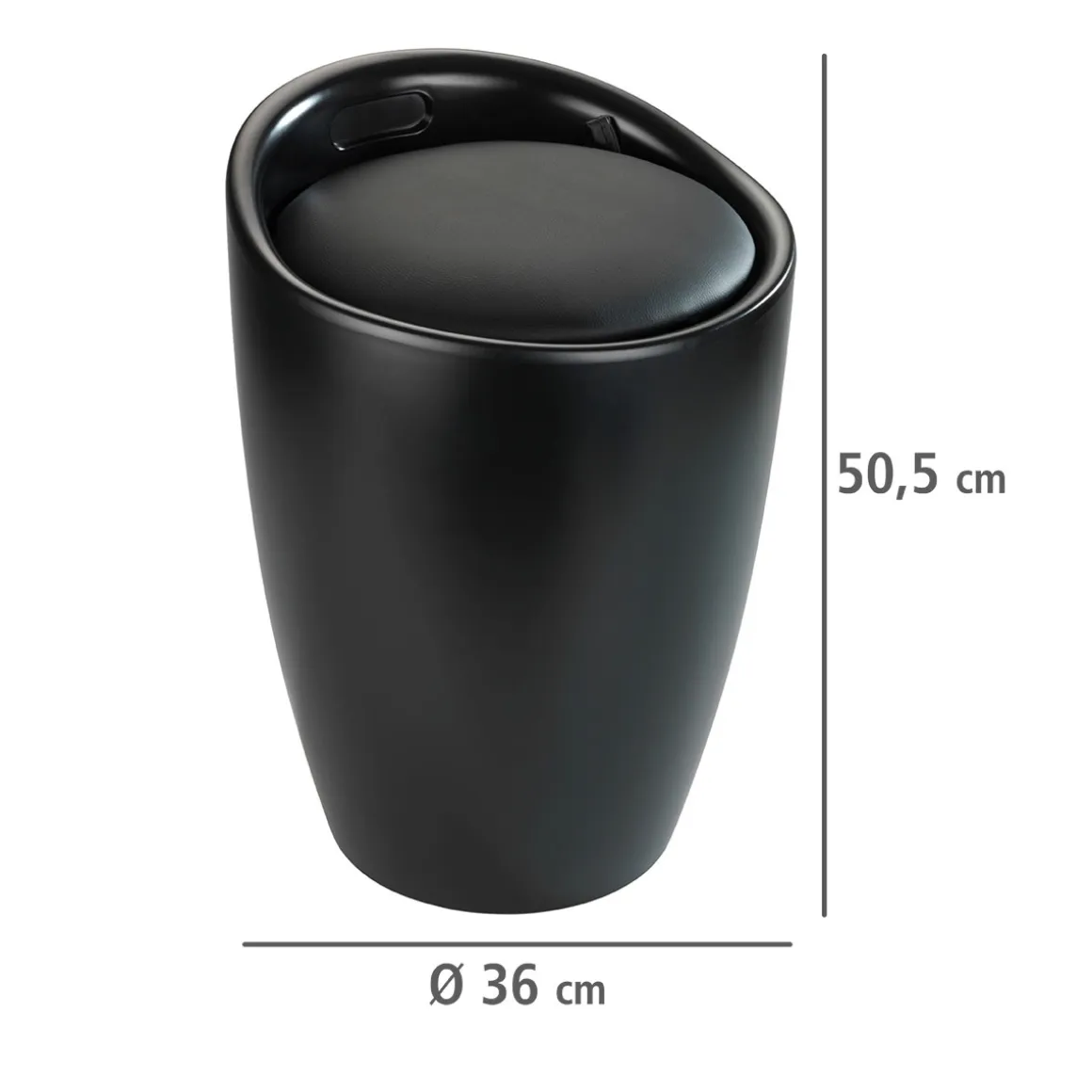 Wenko Hocker Candy schwarz mit Wäschesack
