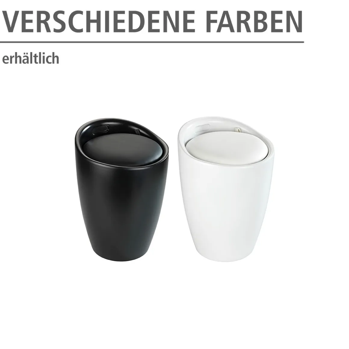 Wenko Hocker Candy schwarz mit Wäschesack