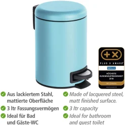 Wenko Kosmetik Treteimer Leman blau 3 L