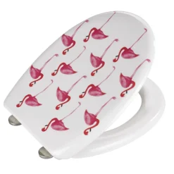 Wenko Premium WC-Sitz Flamingo antibakteriell mit Absenkautomatik