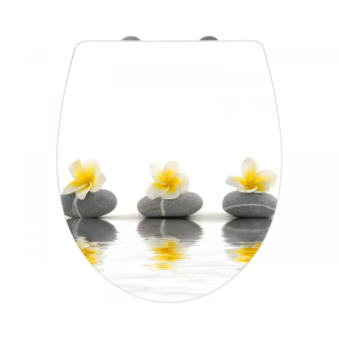 Wenko Premium WC-Sitz Stones with Flower antibakteriell mit Absenkautomatik