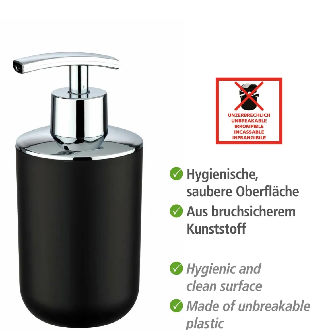 Wenko Seifenspender Brasil schwarz 320 ml