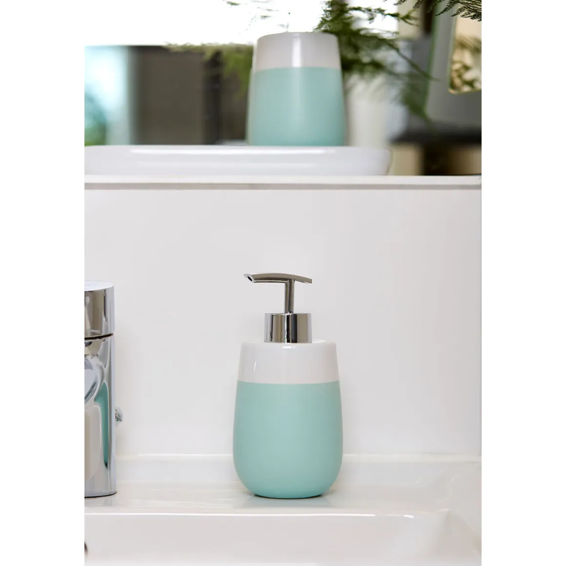 Wenko Seifenspender Malta mint/weiß 290 ml