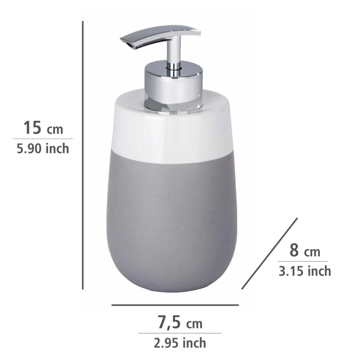 Wenko Seifenspender Malta grau/weiß 290 ml