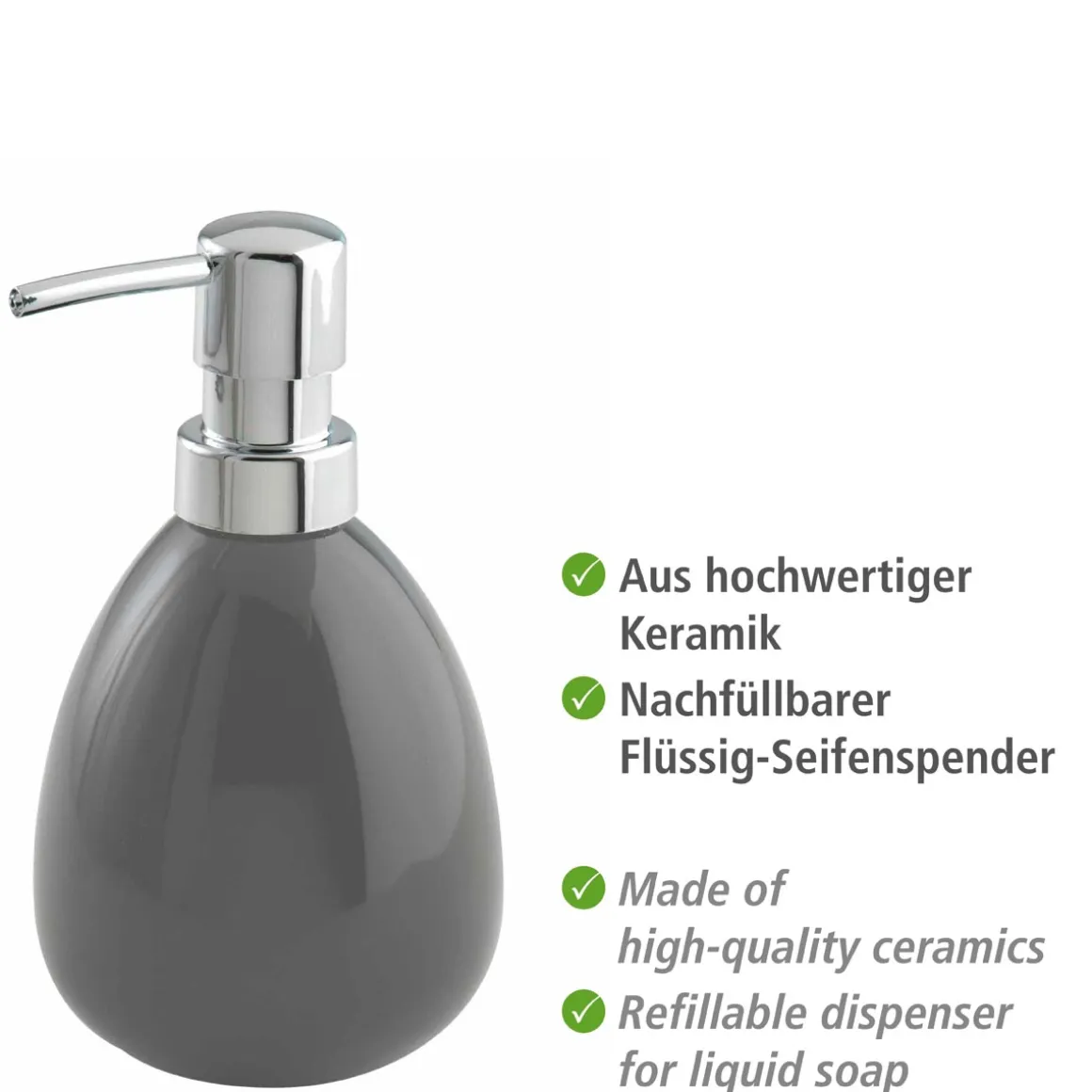Wenko Seifenspender Polaris grau 390 ml