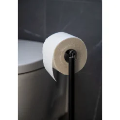 Wenko Stand Toilettenpapierhalter 2 in 1 schwarz