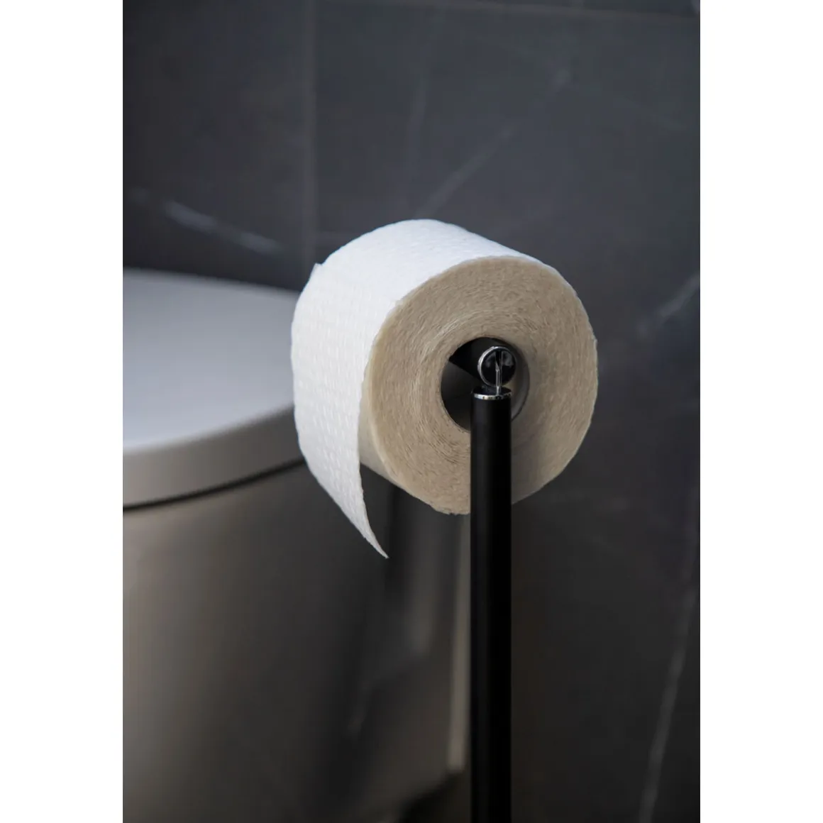 Wenko Stand Toilettenpapierhalter 2 in 1 schwarz