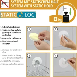 Wenko Static-Loc Eckablage Osimo weiß