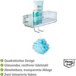 Wenko Vacuum-Loc Wandablage Quadro mit Haken