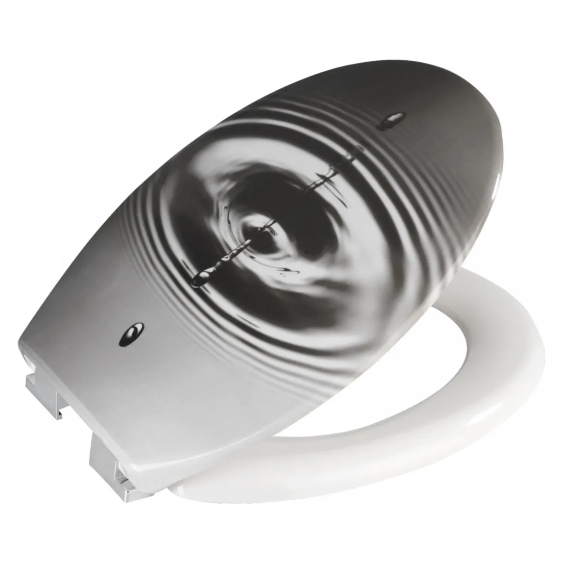 Wenko WC-Sitz Waterdrop Grau antibakteriell mit Absenkautomatik