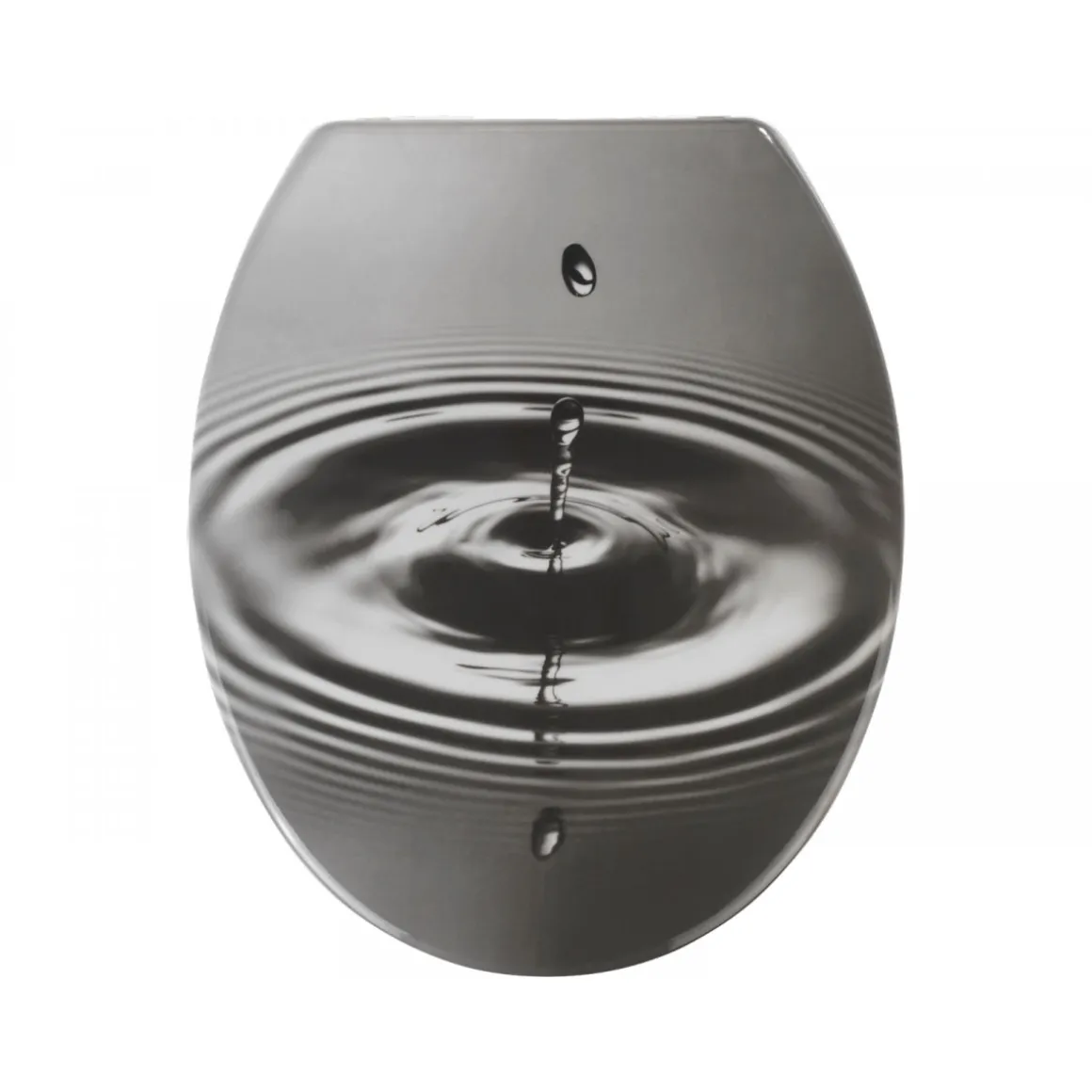 Wenko WC-Sitz Waterdrop Grau antibakteriell mit Absenkautomatik