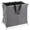 Wenko Wäschesammler Duo grau meliert 120 l