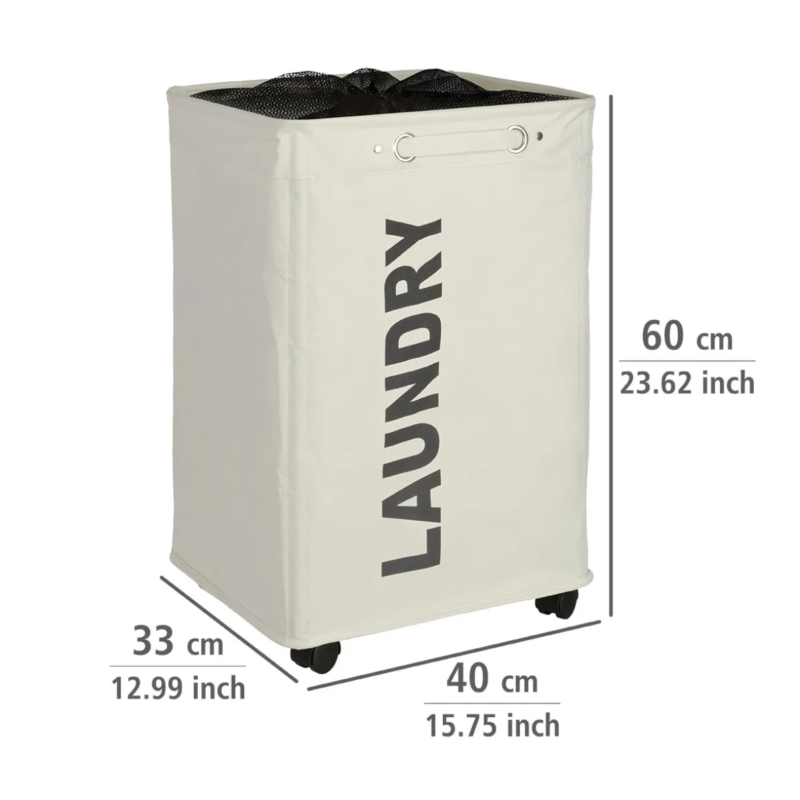 Wenko Wäschesammler Quadro beige 79 l